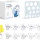 10PCS Flange Sizing Kit, Silicone Flange Inserts 13/15/17/19/21mm &Nipple Ruler&Cleaning Brush 24mm Flange/Shield, Compatible with Momcozy S9/S9pro/S10/S12/S12pro /Medela/Elvie (White)