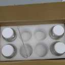 Haneye 8 Pack 2 oz Glass Shot Bottles with Caps - Reusable Wide Mouth Ginger Shots Bottles for Juice, Wellness,Spices, Essential Oil & Travel, Leakproof & Dishwasher Safe with 12 Labels and 1 Brush