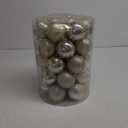 Sibosen Christmas Ball Ornaments, 34 Count Pre-Strung Xmas Balls, Shatterproof Barrel Packed Balls for Holiday Party Wreath Tabletop Tree Decorations, 3.15 Inch, Ivory