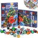 DND Dice Advent Calendar 2025, 24 Days Christmas Countdown Gift with Dice Set for Gamers Role Players, D&D Dice Advent Calendar Set, Suitable for RPG for MTG, Role Playing Table Game Lover