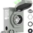 Pre-Drilling 50 Amp Generator Inlet Box RVMATE, NEMA SS2-50P Power Inlet Box, 125/250V, 6250/12500W 50a Power Inlet Box, ETL Listed, Waterproof for Outdoor Use