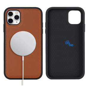 for Magsafe Magnetic case for iPhone 13 Pro Leather case magsafe Compatible Wireless Charging-Brown