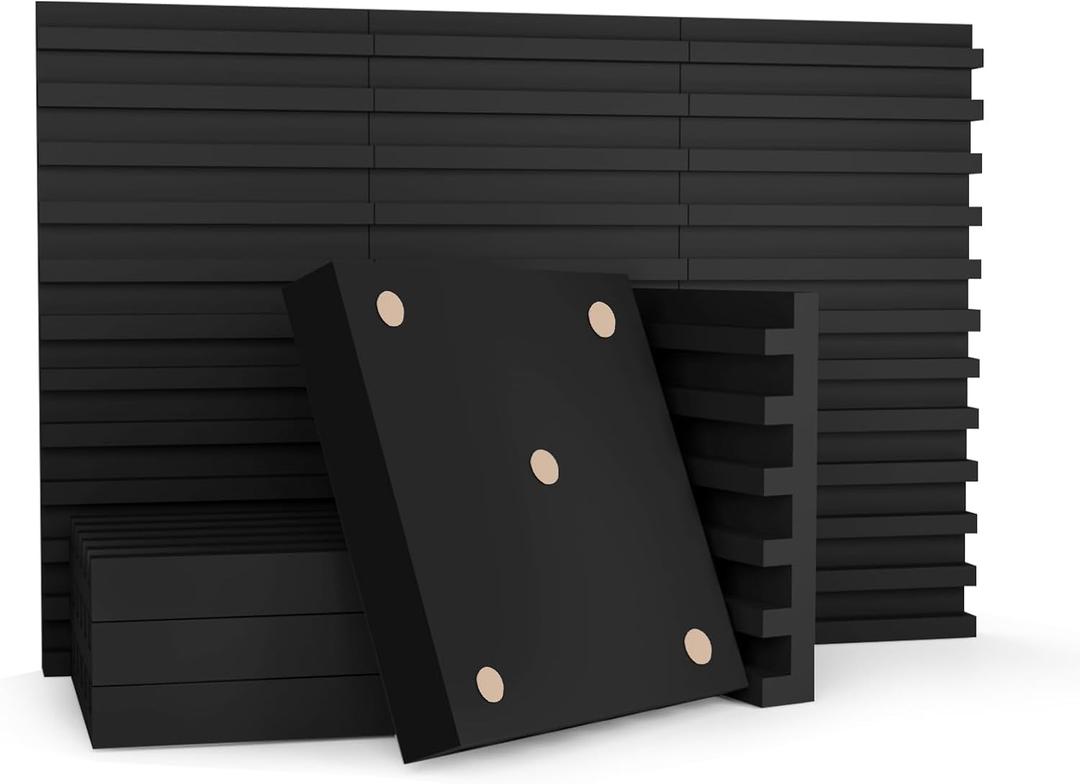 Acoustic Foam Panels, Sound Proof Foam Panels for Walls, Soundproofing Absorbing Panels Studio Noise Absorbing for Studio, Office, Home, 2" X 12" X 12"