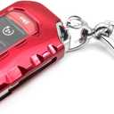 Fit for Jeep Gladiator JT Sahara JLU Wrangler JL JLU Rubicon Wagoneer TPU Key Fob Remote Cover Case Shell Glove Pouch Holder Protector Keyless Entry Sleeve Accessory, w/ Key Chain, Red