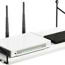 White Floating Shelves for Projector, Modem, Router, DVD Player, Cable Boxes, 7.87" Deep Wooden Wall Shelf for Bedroom, Living Room, Office, Video Room, Bathroom Shelf (1 Tier)