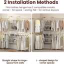 Industrial Pipe Clothing Rack with Shelves | Heavy Duty Adjustable Garment Hanger, 2 Installation Methods Closet Storage System for Wardrobe Organization,80" H x 86" W
