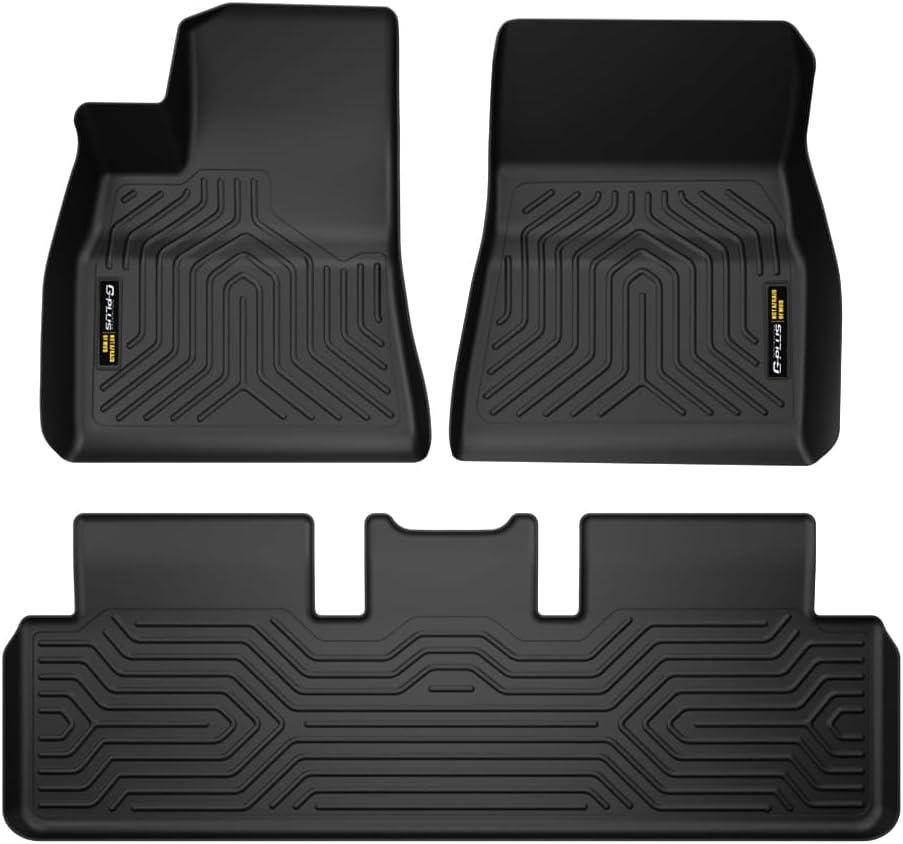 3PCS G-PLUS Floor Mats, Compatible with Tesla Model 3 2017-2023 Sept Old Style, NOT Fit 2023 Oct-2026 New Model,1st & 2nd Row Cargo Liners All Weather Full Cover Protection Car Floor Liners