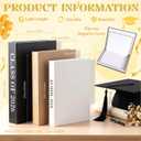 Threehoney 3 Pcs Graduation Table Centerpieces Class of 2026, Graduation Book Centerpiece Congratulate Grad Decoration Decorative Book Storage Box Table Home Party Decor(Black, White, and Yellow)