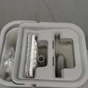 Mop and Bucket with Wringer Set, Hands Free Flat Floor Mop and Bucket, 3 Washable Microfiber Pads Included, Wet and Dry Use, Home Floor Cleaning System for All Floor Types and Windows, White 