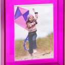 11x14 Acrylic Picture Frame for Wall and Tabletop Neon Floating Photo Frame with Decorative Bright Color, Purple