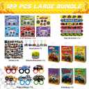 Monster Truck Party Favors for 12, Truck Birthday Party Supplies Include Goodie Bags, Bracelets, Keychains, Stickers, Paper Glasses, Off-Road Racing Theme Pinata Fillers Classroom Rewards