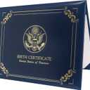 GraduationMall US Birth Certificate Holder 8.5x11 Birth Certificate Cover Protector with Logol "Birth Certificate" Birth Gifts