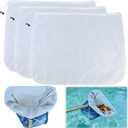 3Pcs Ultra Fine Mesh Net Bag for Pool Skimmer Net Replacement，26x22Inch Adjustable Large Deep Nylon Swimming Pool Leaf Rake Net for Cleaning Spa Ground Pool Hot Tub Sand Pollen Tree Dust Pet Hair