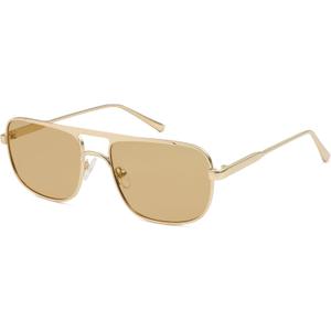 SOJOS Retro Square Aviator Polarized Sunglasses Women Men Vintage Shades Womens Mens Sun Glasses SJ1234, Matte Gold Frame/Light Brown Lens