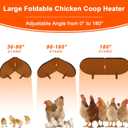 Large Chicken Coop Heater for Winter, 220 Watts Foldable Heat Chicken Heater, Waterproof Radiant Chicks Heaters for Coop, Heater with 2 Heating Plates for Chick Kitten Puppy Pets Animals