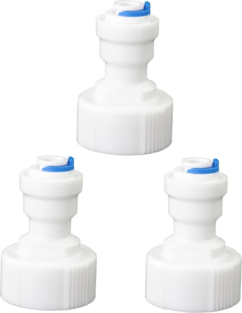 3/4" Female Thread Straight to 1/4" OD Push-to-Connect, RO Water Filter Hose Connector, Pre-Purifier & Water Purifier Plastic Adapter (3-Pack)
