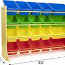Humble Crew Toy Storage Organizer with 20 Removable Storage Bins for Kids Playroom, 4-Tier Toddler Toy Organization, Natural/Primary