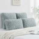 FUTEI Pack of 2 Decorative Throw Pillow Covers 18x18 Inch,Soft Fluffy Faux Wool Fur Boucle Textured Cushion Case,Modern Home Decor for Couch Bed Living Room Office,Light Blue