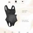 FeelinGirl Bodysuits for Women Seamless Square Neck Tummy Control Compression Thong Shapewear Bodysuit Tank Tops Bodysuit (Black, XXXL)