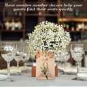 Chunful Wooden Wedding Table Numbers 1-10 for Wedding Reception, 4"x6" Rustic Eucalyptus & Floral Table Number Double-sided Signs for Centerpiece, Banquet, Party Decoration(Flowers Style)
