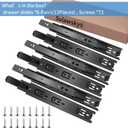 22 inch Drawer Slides 6 Pairs (12pcs) Full Extension Ball Bearing Drawer Rails Side Mount 3 fold Metal Dresser Runners for File Cabinet Trash Can Kitchen Wardrobe Glides 22" Black 100 LB Capacity