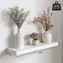 White Floating Shelves for Wall-24in Wall Mounted Display Ledge Shelves Perfect for Bedroom Bathroom Living Room and Kitchen Decoration Storage (Set of 2)