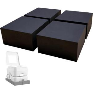 2-Inch Height Lift Porta Potty Pads 4 Pack - 4x4x2 Inch Universal Base for Portable, RV, Cassette Toilets, Anti-Slip Trimmable EVA Pads with Adhesive