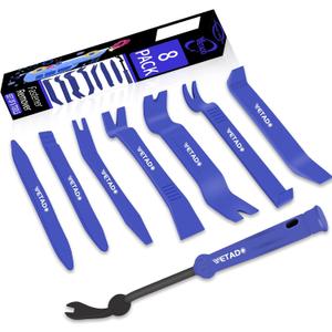 Wetado Trim Removal Tool, Car Upholstery Repair Kit, Car Door Audio Panel Trim Removal Set, Fastener Terminal Remover Tool Set Clips Pry Kit Auto Clip Pliers (8PCS Blue)