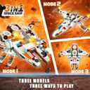 STEM 3 in 1 Space Vehicle Building Set - Creative Play Space Building Set with Spacecraft Model, Drone, and Wing Fighter, Great Birthday Gift Toy for Star Fans Kids Boys Ages 8+