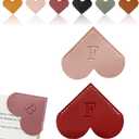 Personalized Leather Heart Bookmark, 26 Letters Customized Corner Book Mark for Reading Women, Book Marker with InitialsCute Gifts (Red+Light Pink, F)
