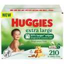 Huggies Extra Large Baby Wipes, Unscented, 5 Flip-Top Packs, 210 XL Wipes Total, Packaging May Vary