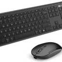 Bluetooth Keyboard Mouse, Multi-Device Wireless Keyboard and Mouse Combo, Dual-Mode, Ultra Slim, Rechargeable, for Windows/Mac OS (Black)