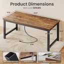 Huuger 55 x 24 inch Desk with Power Outlets & USB-C, Deeper & Thicker Desktop, Robust Metal Tubes, Computer Desk, Heavy Duty Office Desk, Work Gaming Desk for Home Office, Rustic Brown, 54*24 inch