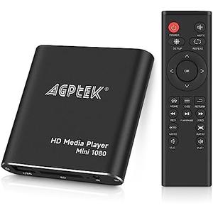 HDMI Media Player, Black Mini 1080p Full-HD Ultra HDMI Digital Media Player for -MKV/RM- HDD USB Drives and SD Cards