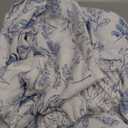 Jane yre Flower Queen Duvet Cover Brushed Microfiber 3 Pieces Floral Bedding Set Queen Garden Style Blue Floral Pattern Flower Queen Duvet Cover with Zipper Closure Luxury Soft Breathable Comfy