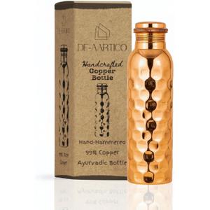 34 Oz Copper Water Bottle - Ayurvedic Hammered Pure Copper Vessel for Hydration, Extra Large, Health Benefits for Drinking Water, Natural Detox, Lower Sugar Intake, Eco-Friendly