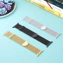 3 Pack Mesh Metal Band Compatible with Apple Watch Band 38mm 40mm 41mm 42mm 44mm 45mm 46mm 49mm, Stainless Steel Magnetic Loop Strap for iWatch Ultra 3 2 1 Series 11/10/9/8/SE/7/6/5/4/3 Men Women