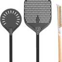 Pizza Oven Accessories Kit w/Pizza Oven Brush & Stone Scraper, 8 inch Pizza Turning Peel,12 Inch Perforated Pizza Peel - Tools & Supplies Set - Compatible with Outdoor Ovens