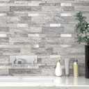VAOVI Backsplash Tile Peel and Stick Kitchen Stone Subway Linear Mosaic Bathroom Shower Wall Waterproof(10pcs,Gray) (10sheets/pack)
