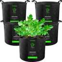 VIVOSUN 5-Pack 1 Gallon Heavy Duty Thickened Nonwoven Fabric Pots Grow Bags with Handles (Black)