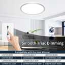 MOONSEA 20 Inch LED Dimmable Ceiling Light Fixture 42W - Round Flush Mount Adjustable 3000K/4500K/6000K Large Kitchen Light Fixture, 4200lm Hallway Light Fixtures for Bedroom, Brushed Nickel