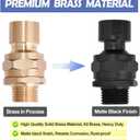 Shower Head Swivel Ball Adapter Brass Adjustable Shower Arm Connector Universal Showering Component (Matte Black)