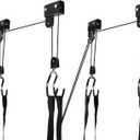 Therwen 2 Pack Kayak Hoist Lift Systems with 100 lb for Kayaks Canoes Surfboards Bikes Ladders Garage Storage Canoe Lift Pulley System Capacity Ceiling Mount Hoists