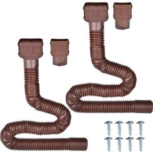 7ft Long Gutter Downspout Extensions, Outer diameter 3" Gutter Extensions for Downspout,Flexible Drainage Pipe Suitable for 2"3" and 3"4" Downspout,Flexible Pipe Stretched Length 7ft (2 Pack), Brown  7ft Long Gutter Downspout Extensions, Outer diameter 3" Gutter Extensions for Downspout,Flexible Drainage Pipe Suitable for 2"3" and 3"4" Downspout,Flexible Pipe Stretched Length 7ft (2 Pack), Brown