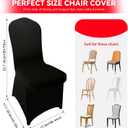 LIUJIAYI 50 Pcs Black Stretch Chair Covers - Premium Polyester Spandex Slipcovers for Wedding, Party, Banquet, Dining & Event Chairs