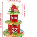 2Pcs Farm Cupcake Stand - 3 Tier Farm Animals Theme Birthday Party Decorations Cardboard Cake Holder Dessert Tower for Kids Barnyard Farmhouse Farmstand Baby Shower Party Supplies Favors