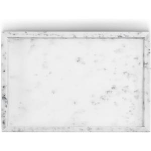 Yew & Tulip Natural Marble Vanity Tray, Nature White Marble with Spots Serving Tray for Bathroom, Kitchen, Vanity, Home Decor, Wedding etc. (12" x 8" x 1.2")