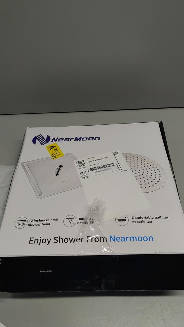 NearMoon Rain Shower Head, Ultra-Thin Design-Pressure Boosting, Awesome Some Experience, High Flow Stainless Steel Rainfall Head (12 Inch, Brushed Nickel)