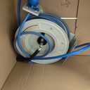 FIXFANS Pressure Washer Hose Reel with Hose, 1/4" 60ft Retractable Power Washer Hose Reel, Heavy Duty Hose Reel Auto Rewind, Wall Mounted, 3600 PSI