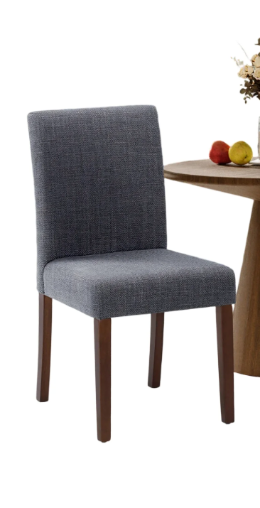 COLAMY Upholstered Fabric Dining Chair with Wood Legs, Modern Parsons Chair with High Back for Kitchen, Dining Room, or Restaurant, Grey